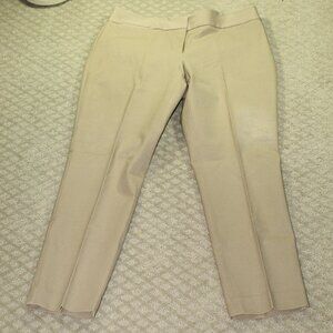Ann Taylor Loft "Julie" Women's Pants Size 8 Tan Pattern Work Classic Ankle